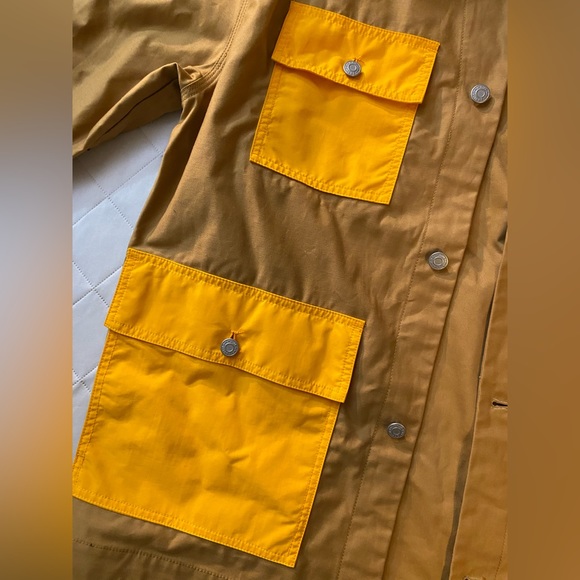 Tommy Hilfiger Tommy Jeans Men's Colorblocked Chore Jacket Size XL Tan & Yellow - Picture 6 of 12
